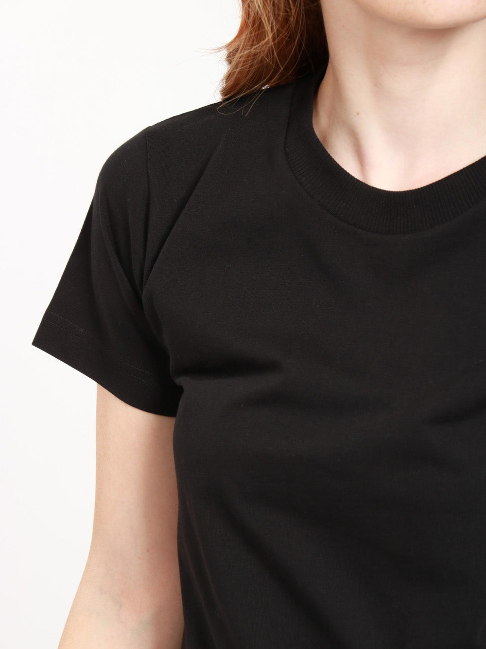 HAIKURE T-Shirt Coco Girocollo in Cotone Nera Nero