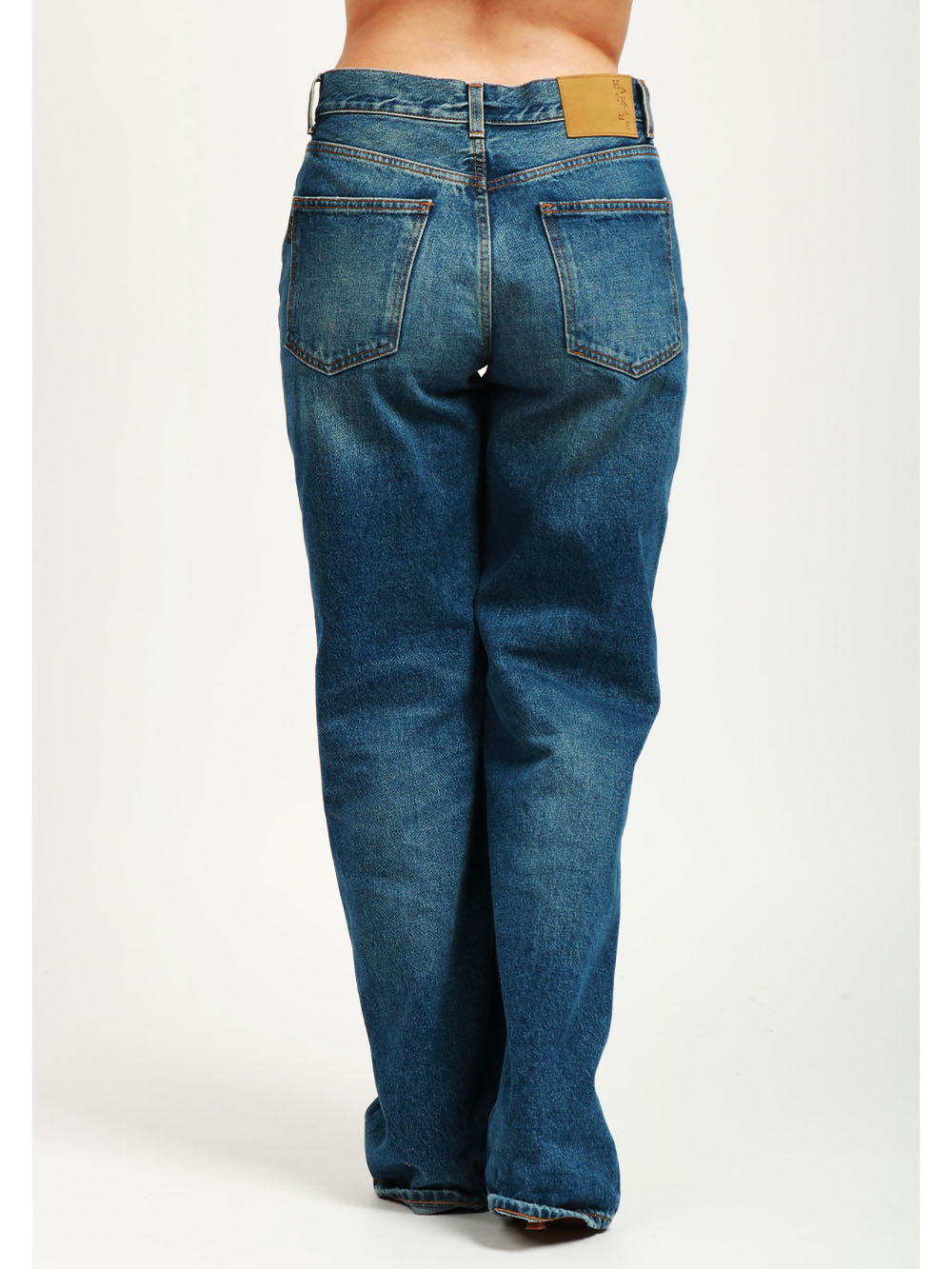 HAIKURE Jeans Korea in Denim di Cotone Blu Denim scuro