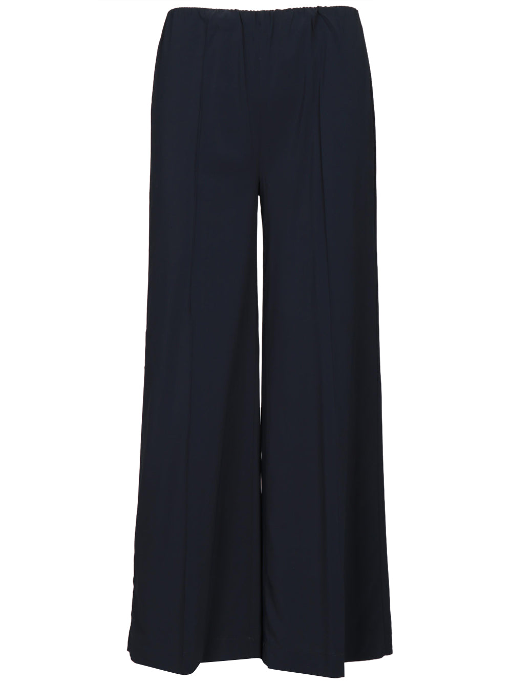 JUCCA Pantaloni Palazzo in Crêpe Blu Notte Blu