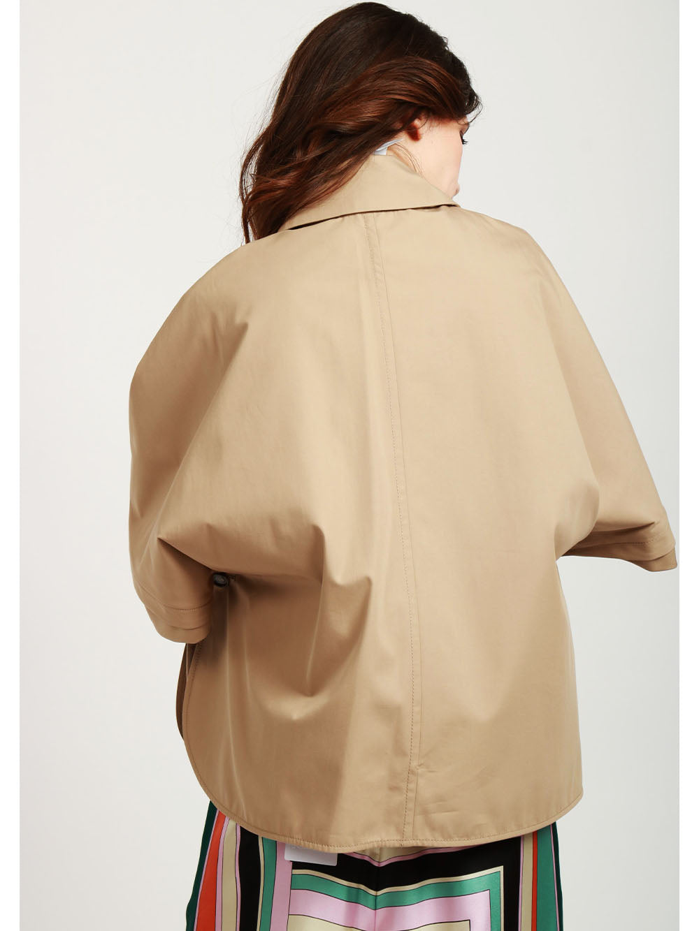 MAX MARA Cappa Parole in Gabardina Antigoccia Cammello Camel