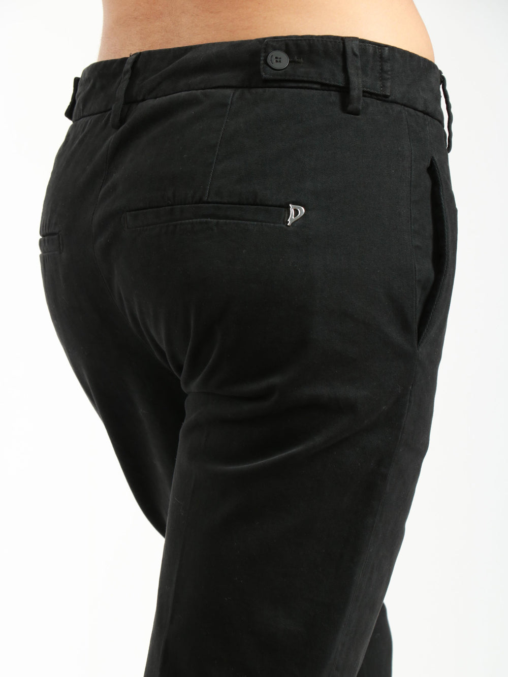 DONDUP Pantaloni Ariel in Cotone Neri Nero