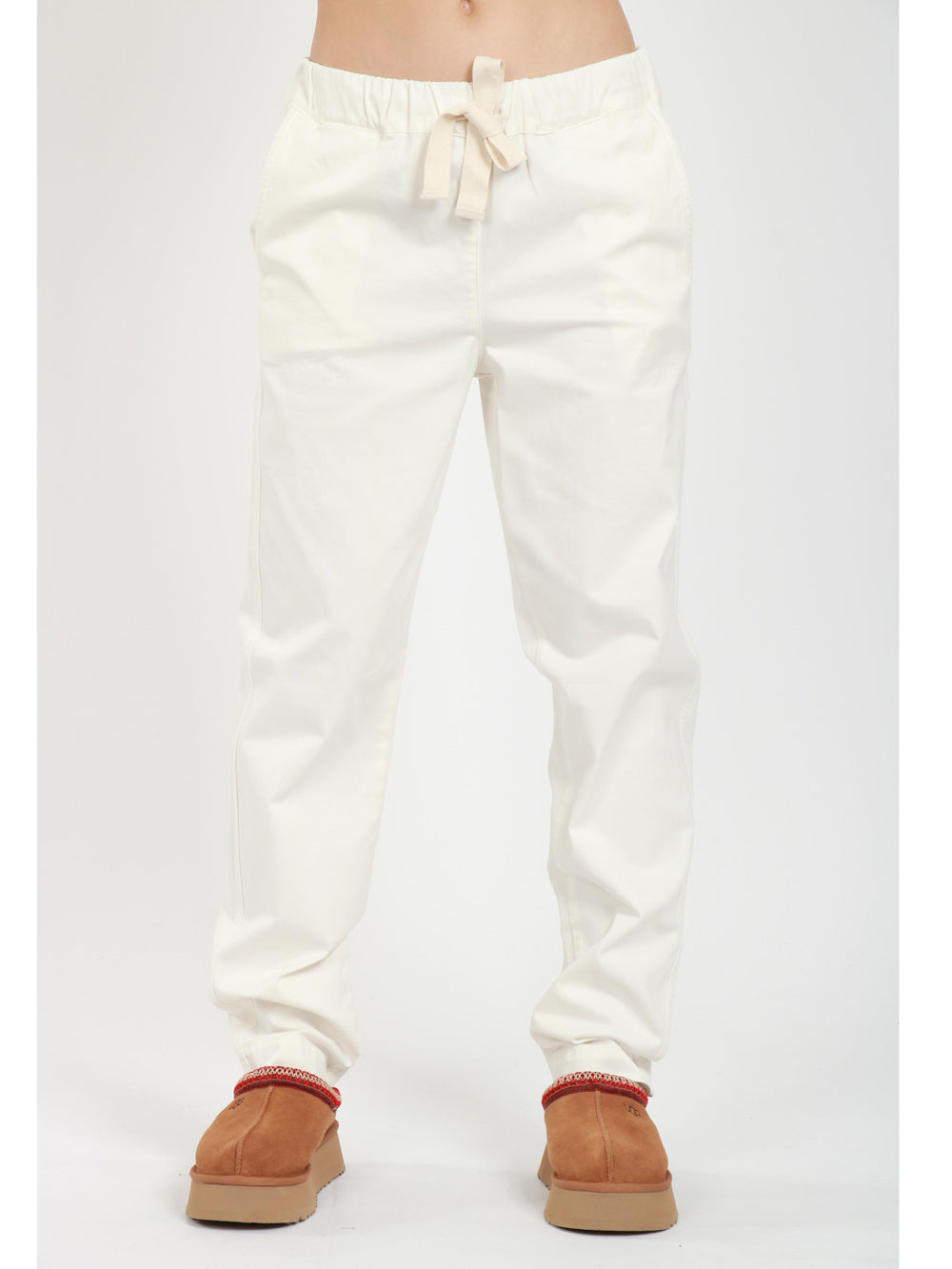 SEMICOUTURE Pantaloni Buddy in Cotone Bianchi Bianco