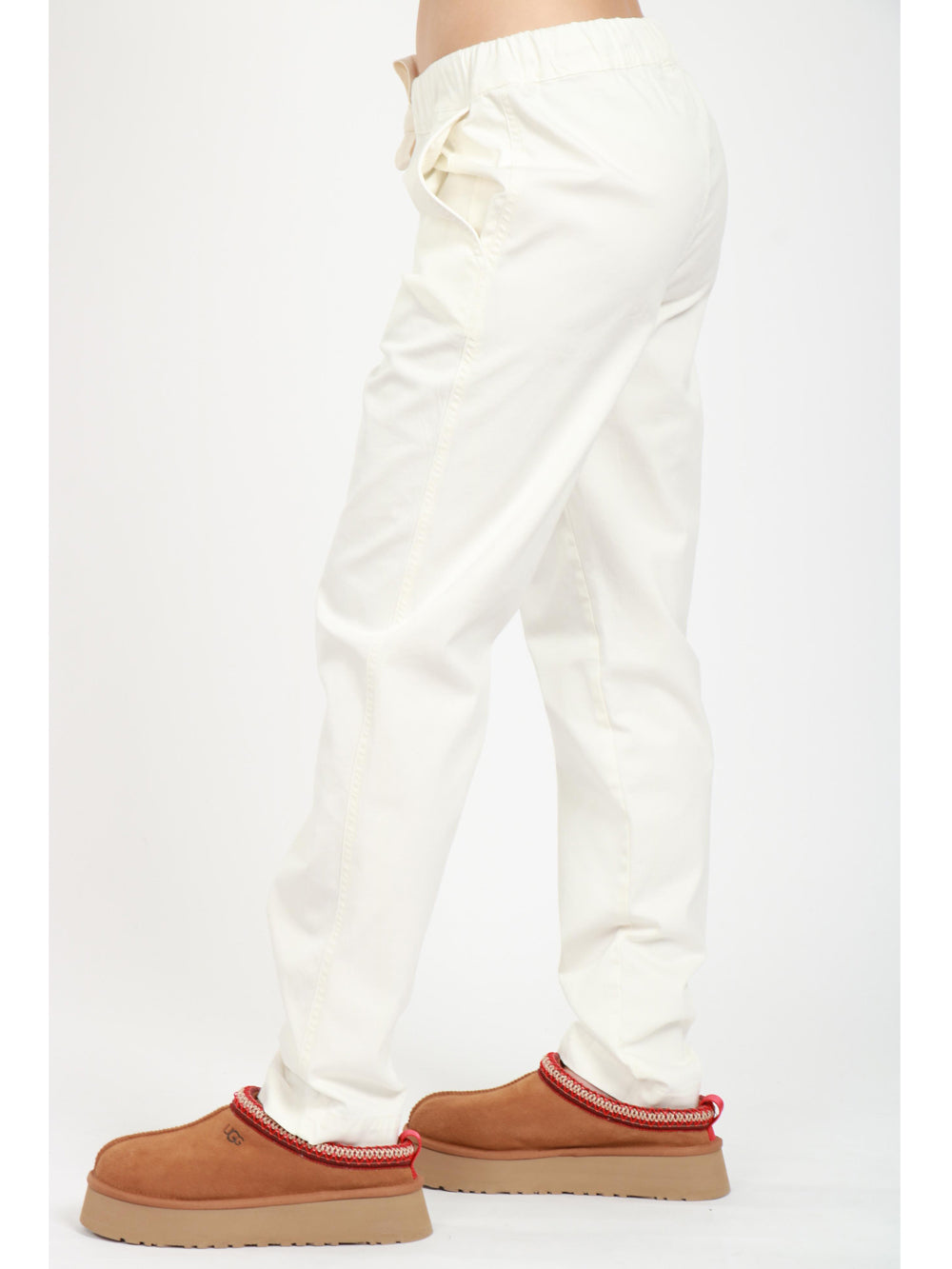 SEMICOUTURE Pantaloni Buddy in Cotone Bianchi Bianco