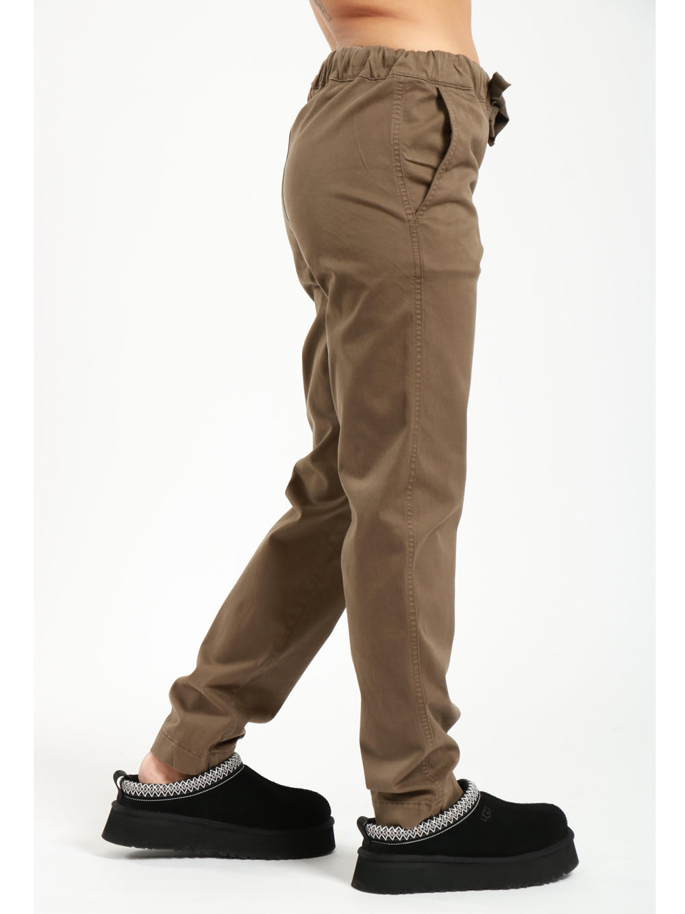 SEMICOUTURE Pantaloni Buddy in Cotone Kaki Militare