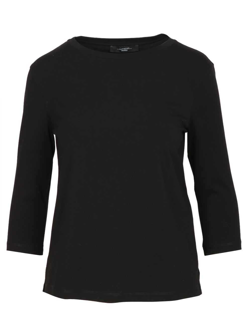 WEEKEND MAX MARA Maglia Multia Gircollo in Cotone Nera Nero